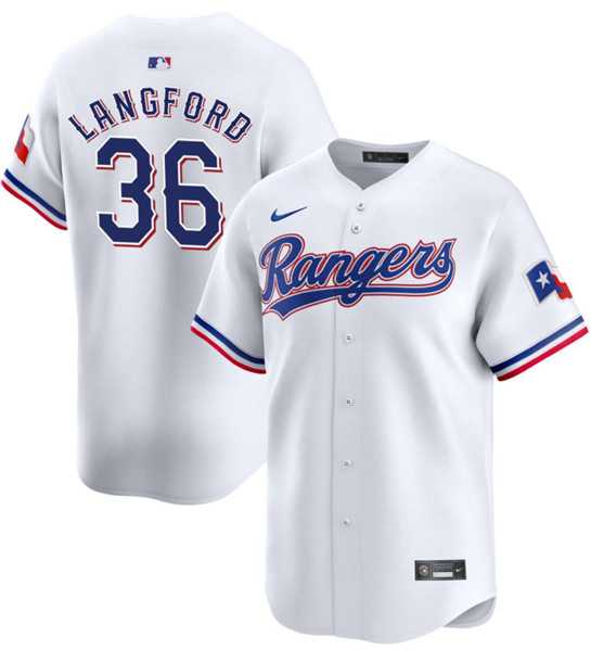 Mens Texas Rangers #36 Wyatt Langford White 2024 Gold Collection Cool Base Baseball Stitched Jersey Dzhi